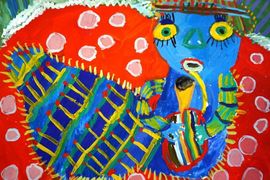 Молчанов Дима, 7 лет, Гусеница, б., гуашь, ВОДХГ, г. Волгоград