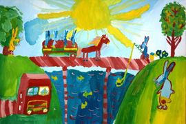Позднякова Татьяна, 7 лет, Братец Кролик и Братец Лис, б., гуашь, ВОДХГ, г. Волгоград