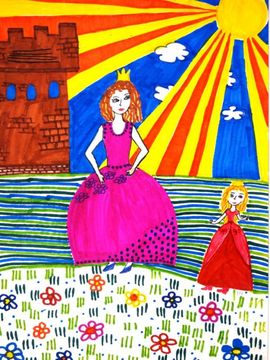 Путря Анна, 7 лет, Царевна-лягушка, б., фломастеры, ДШИ, г. Новошахтинск, Ростовская обл.