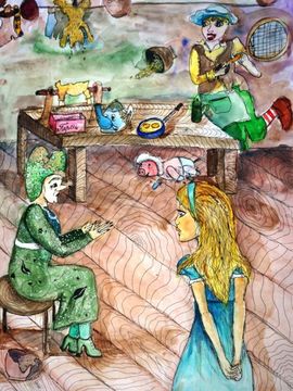 Савельева Яна, 10 лет, Алиса на чаепитии, б., смеш.тех., Центр развития творч-ва детей и юнош-ва, г. Волгоград