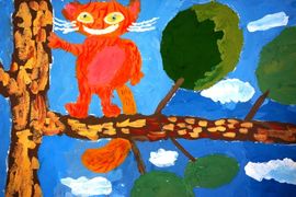 Сидоркин Михаил, 8 лет, Чеширский кот, б., гуашь, ВОДХГ, г. Волгоград
