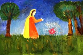 Сизоненко Елизавета, 10 лет, Аленький цветочек, б., гуашь, ДХШ №1, г. Астрахань