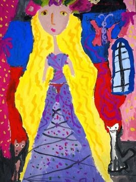 Бутракова Надя, 5 лет, Рапунцель, б., гуашь, ВОДХГ, г. Волгоград