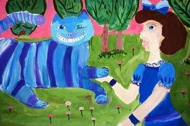 Сухоруков Виталий, 10 лет, Алиса и Чеширский кот, б., гуашь, ВОДХГ, г. Волгоград