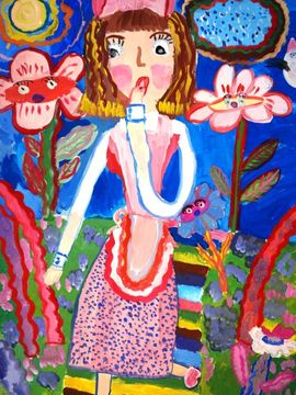 Толкачёва Валерия, 9 лет, Алиса с говорящими цветами, б., гуашь, ВОДХГ, г. Волгоград