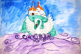 Фомин Никита, 10 лет, Царевна-Лебедь, б., акварель, МОУ СШ №99, г. Волгоград