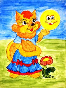 Цыганков Данила, 8 лет, Мой колобок, б., акварель, МОУ СШ №99, г. Волгоград
