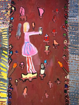 Чудина Аня, 6 лет, Полёт Алисы, б., гуашь, ВОДХГ, г. Волгоград