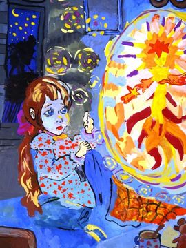 Шаматава Лиза, 10 лет, Огневушка-поскакушка, б., гуашь, ДШИ, г. Новощахтинск, Ростовская обл.