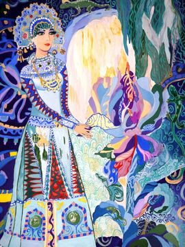 Шишкина Юля, 12 лет, Каменный цветок, б., гуашь, Ольховская ДШИ, Волгоградская обл.