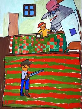 Щербаков Саша, 9 лет, Волк и Красная Шапочка, б., смеш.тех., ВОДХГ, г. Волгоград