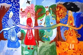 Вихлянцева Катя, 9 лет, Четыре сестры, б., гуашь, ВОДХГ, г. Волгоград