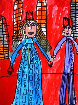 Воробьева Ольга, 5 лет, Золушка и принц, б., смеш.тех., ВОДХГ, г. Волгоград