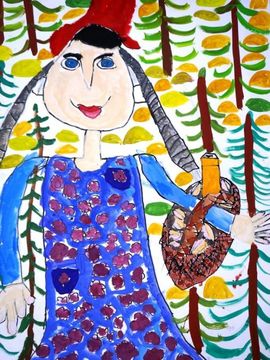 Воробьева Оля, 5 лет, Красная шапочка, б.,смеш.тех., ВОДХГ, г. Волгоград