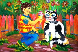 Семенищева Елена, 12 лет, Тебе - половина, мне - половина, б.. гуашь, ДХШ, г. Волгодонск, Ростовская обл.