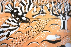 Трифонова Ксения, 10 лет, Охота, тон. б., смеш. тех., ДШИ, с. Лузино, Омская обл.