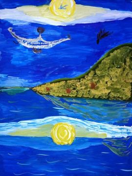 Алтунина Олеся, 11 лет, Чеширская улыбка, б., гуашь, ВОДХГ, г. Волгоград