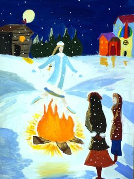 Антонова Алёна, 11 лет, Магия в сказке, б., гуашь, ВОДХГ, г. Волгоград