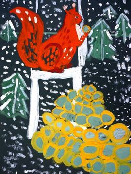 Балдаева Мария, 7 лет, Ядра - чистый изумруд, тон. б., гуашь, ВОДХГ, г. Волгоград
