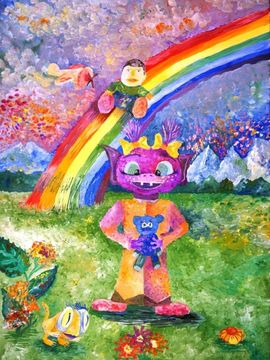 Коваленко Татьяна, 13 лет, Вверх по радуге, б., гуашь, ДШИ, г. Новошахтинск, Ростовская обл.