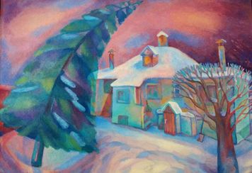 Самарина Л.Ю. Дом моего детства на улице Севастопольской, 50х70, х.м., 2013г.