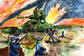 Александрова Яна, 13 лет, За Родину!, б., акварель, ДХШ, Рязанская обл., г. Касимов