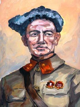 Алексеенко Лилия, 15 лет, Генерал-майор Кириченко, б., гуашь, ДХШ, ст-ца Крыловская