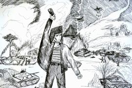 Антонова Варвара, 13 лет, Враг не пройдёт, б., гуашь, ДТ Русинка, Волгоградская обл., г. Волжский