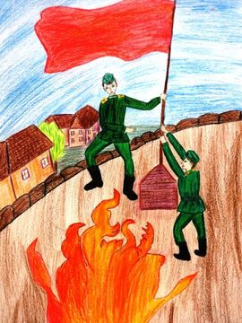 Бугай Юлия, 8 лет, Победа за нами, б., смеш. тех., ДХШ, ст-ца Крыловская