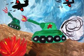 Бураков Александр, 6 лет, Наступление, б., гуашь, ДТ Русинка, Волгоградская обл., г. Волжский