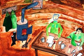 Дуда Полина, 11 лет, Письмо с фронта, б., гуашь, Брянская обл., г. Новозыбков
