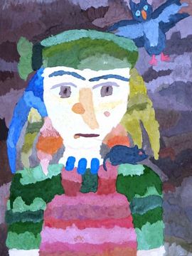 Соловьева Анастасия, 10 лет, Молодая Баба - Яга, б., гуашь, МКОУ ДОД Называевская ДШИ, преп. Волина Г. Т., Омская обл