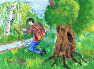 Михина Мария, 12 лет, У родника, б., смеш. тех., МОУ ДОД ДХШ №2, г. Липецк, преп. Маркина В.А