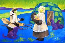 Климова Елена, 14 лет, Не грусти, я скоро вернусь, б., гуашь, б., гуашь, ДХШ №2, г. Липецк