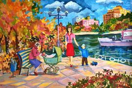 Кузнецова Мария, 13 лет, Сентябрь на Дону, б., гуашь, ДХШ, г. Волгодонск