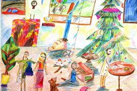 Михалёва София, 9 лет, Дома на улице Мира 26, б., цв. карандаши, ВОДХГ, г. Волгоград