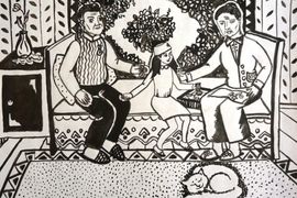 Нацкина Алёна, 13 лет, Награды бабушки и деда, б., тушь, ДХШ №2, г. Липецк
