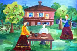 Скобелкина Мария, 10 лет, Край родной, б., гуашь, ДХШ, г. Волгодонск