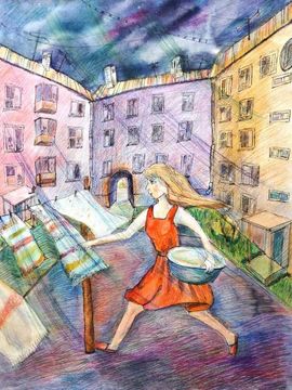 Чернышова Юлия, 12 лет, Гроза, б., смеш. тех., ДХШ №2, г. Липецк