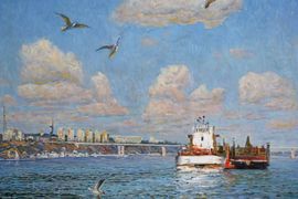Аразов П. Б. Над Волгой широкой. 80х85 х.,м. 2009 год.