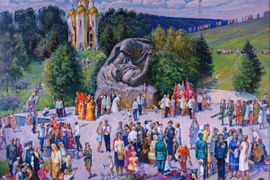 Аразов П.Б. Майские дни, на Мамаевом Кургане. 120х150 х.,м. 2010