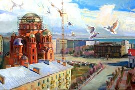 Тур И.Н., Царицын-Сталинград-Волгоград. Возрождение., 62х105, х. м., 2019г.