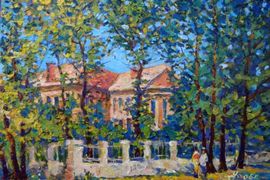 Уланов О.Н., Осенняя прогулка. Улица Титова, 30х40, х.м., 2006г.