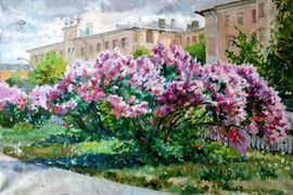 Насуленко Г.А., 9 мая на улице Мира, 40х60, х.м., 2018г.