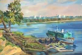Самарина Л.Ю. Вид на город Волгоград с Культбазы,  50х60,х.м., 2002г.