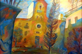 Самарина Л.Ю. Волгоградский дворик на улице Мира, 60х70, х.м., 2013г.