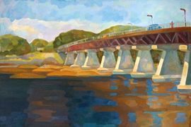 Самарина Л.Ю. Мост через р. Ахтуба, 35х50, х.м.,2012г.