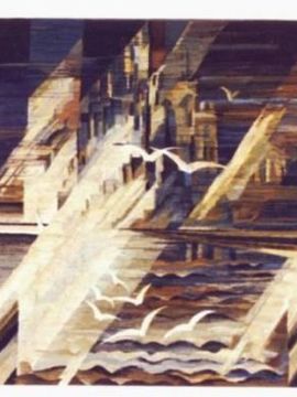 Смирнова Т.В., Триптих Волгоград, 10 кв. метров, авторское ручное ткачество, шерсть, сизаль, 1990г.