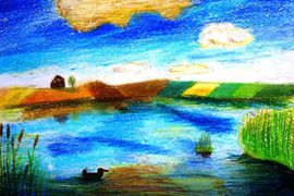 Евдокимов Максим,13 лет,Речка Аксай,б.пастель,ДШИ им.Гагарина,г.Котельниково,Волгоградская область