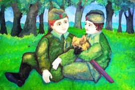 Екимова Эрика, 15 лет, На полянке, б., гуашь, г. Невинномысск